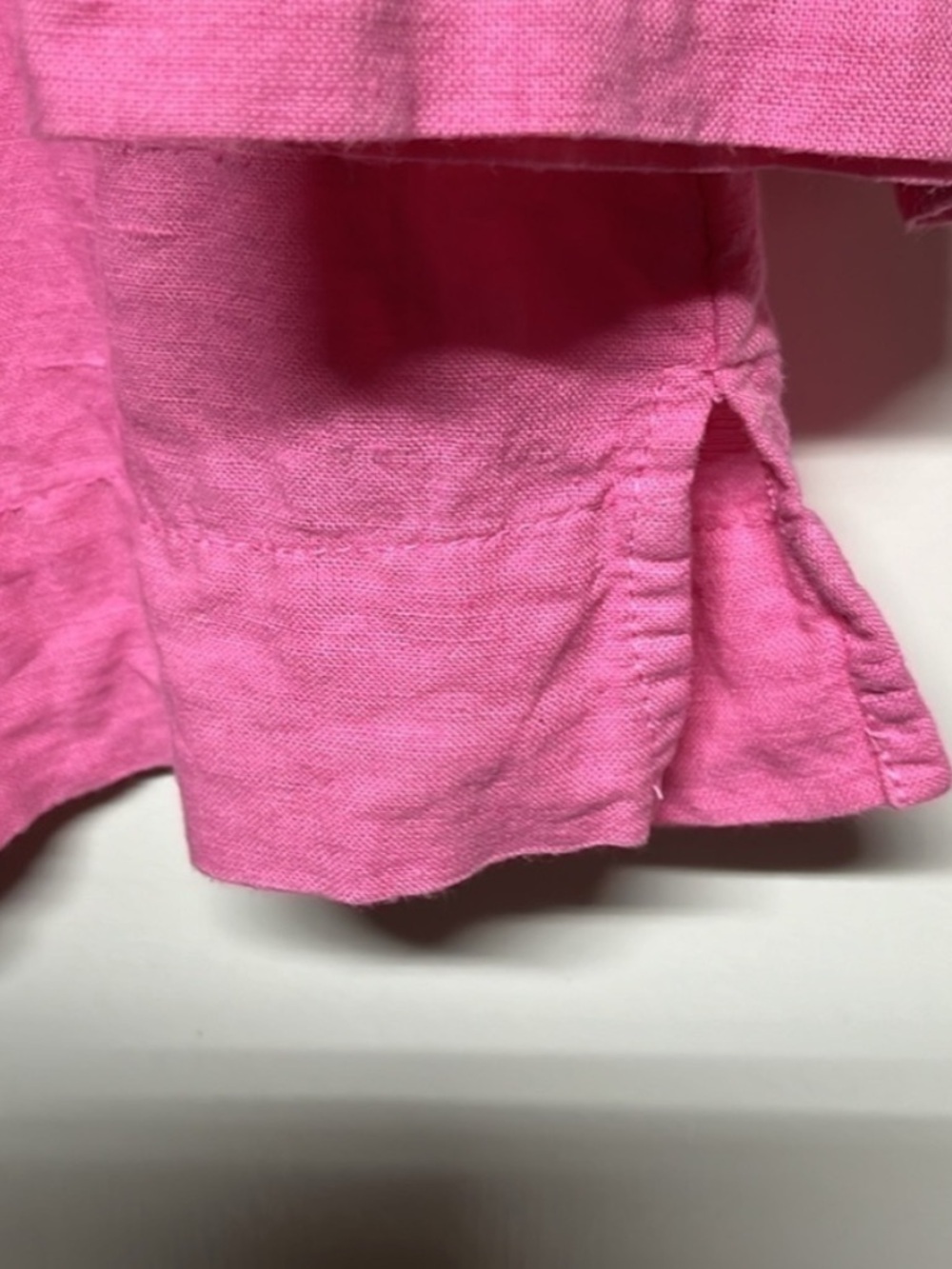 BUNDLE 3PC Vacation Bundle Pink Linen Top Croft & Barrow Capri Jeans Necklace - Picture 5 of 12